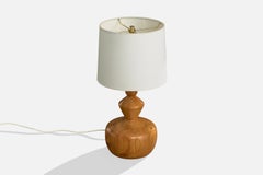Swedish Designer, Table Lamp, Pine, Sweden, 1970s