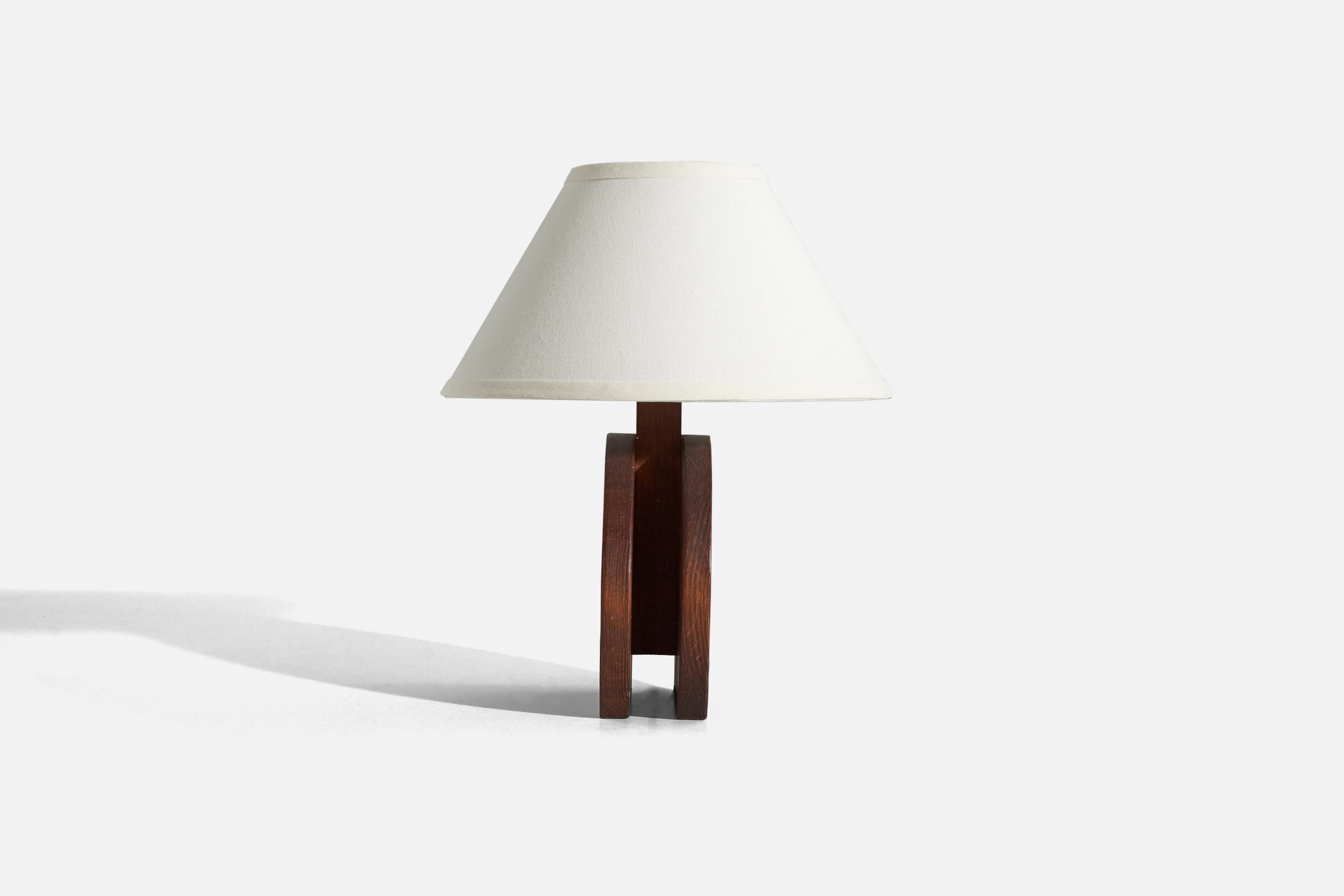 Mid-Century Modern Swedish Designer, Table Lamp, Pine, Sweden, 1970s For Sale