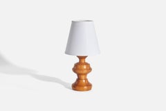 Swedish Designer, Table Lamp, Pine, Sweden, 1970s