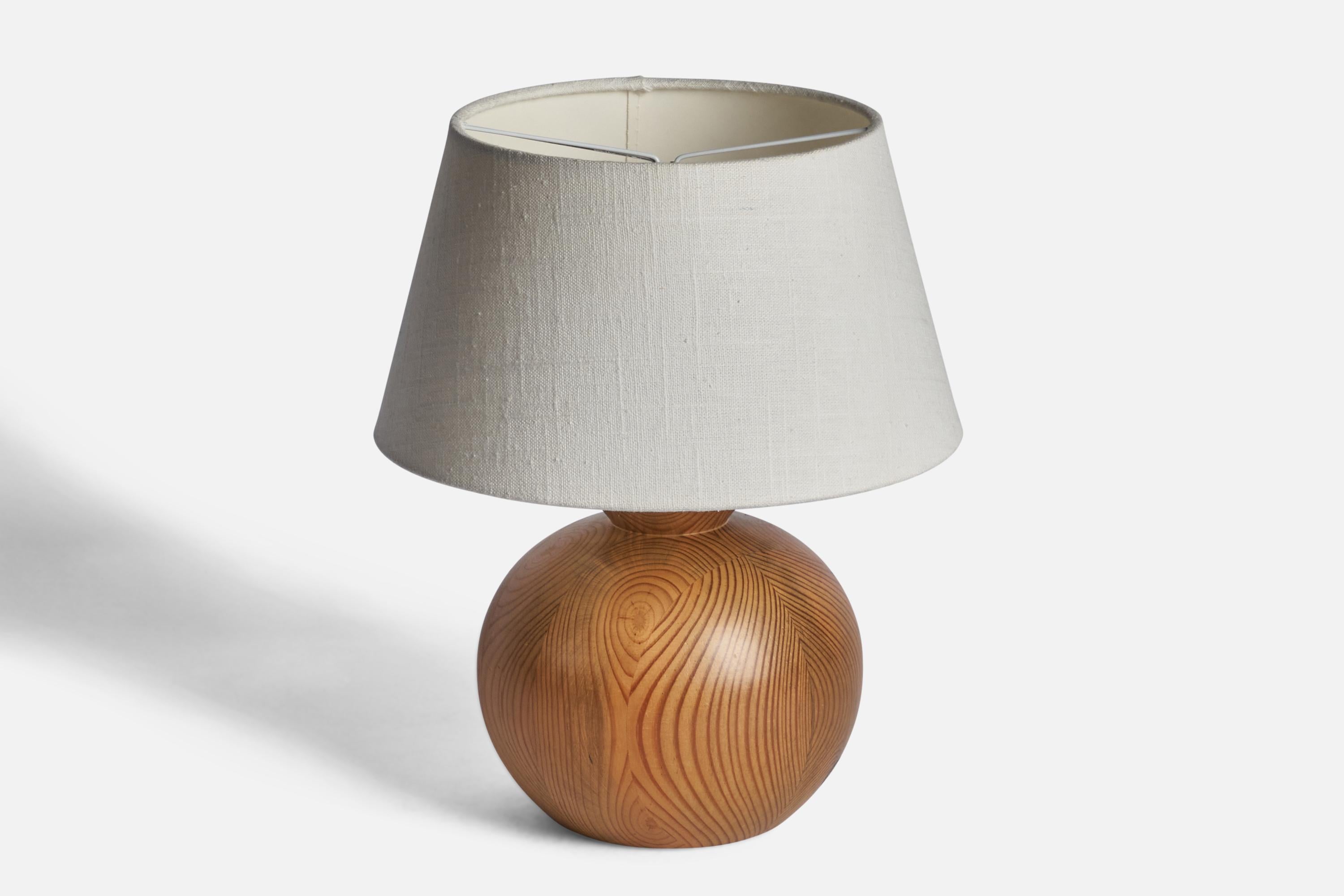 Post-Modern Swedish Designer, Table Lamp, Pine, Sweden, 1970s For Sale