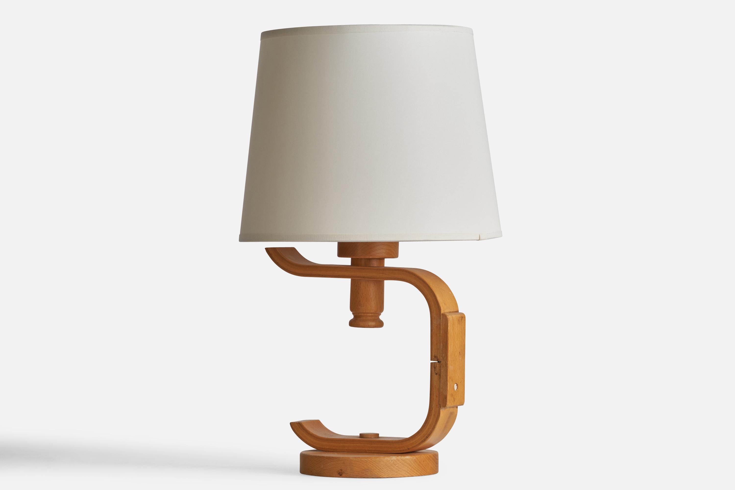 Swedish Designer, Table Lamp, Pine, Sweden, 1970s In Good Condition For Sale In High Point, NC