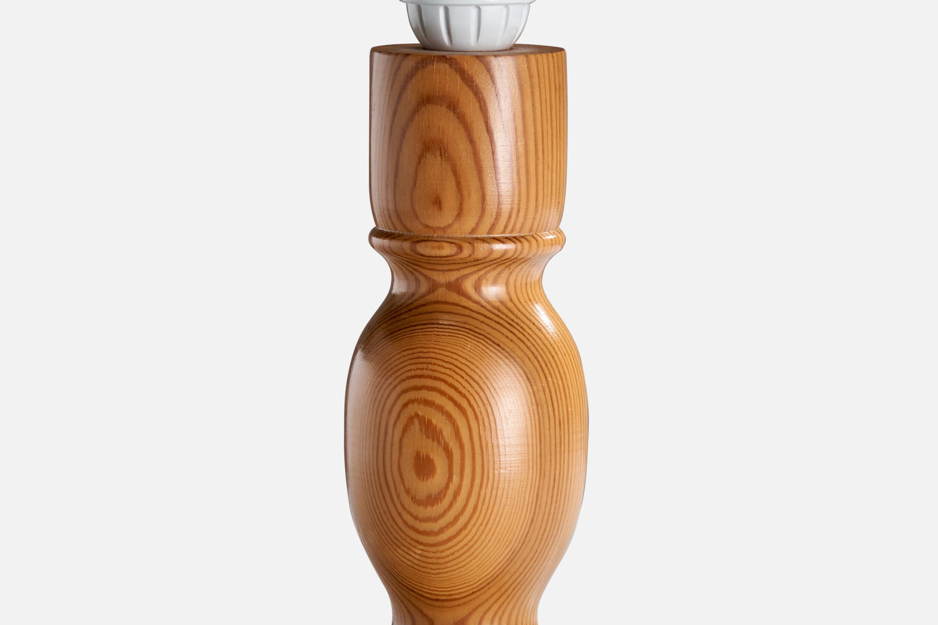 Late 20th Century Swedish Designer, Table Lamp, Pine, Sweden, 1970s For Sale