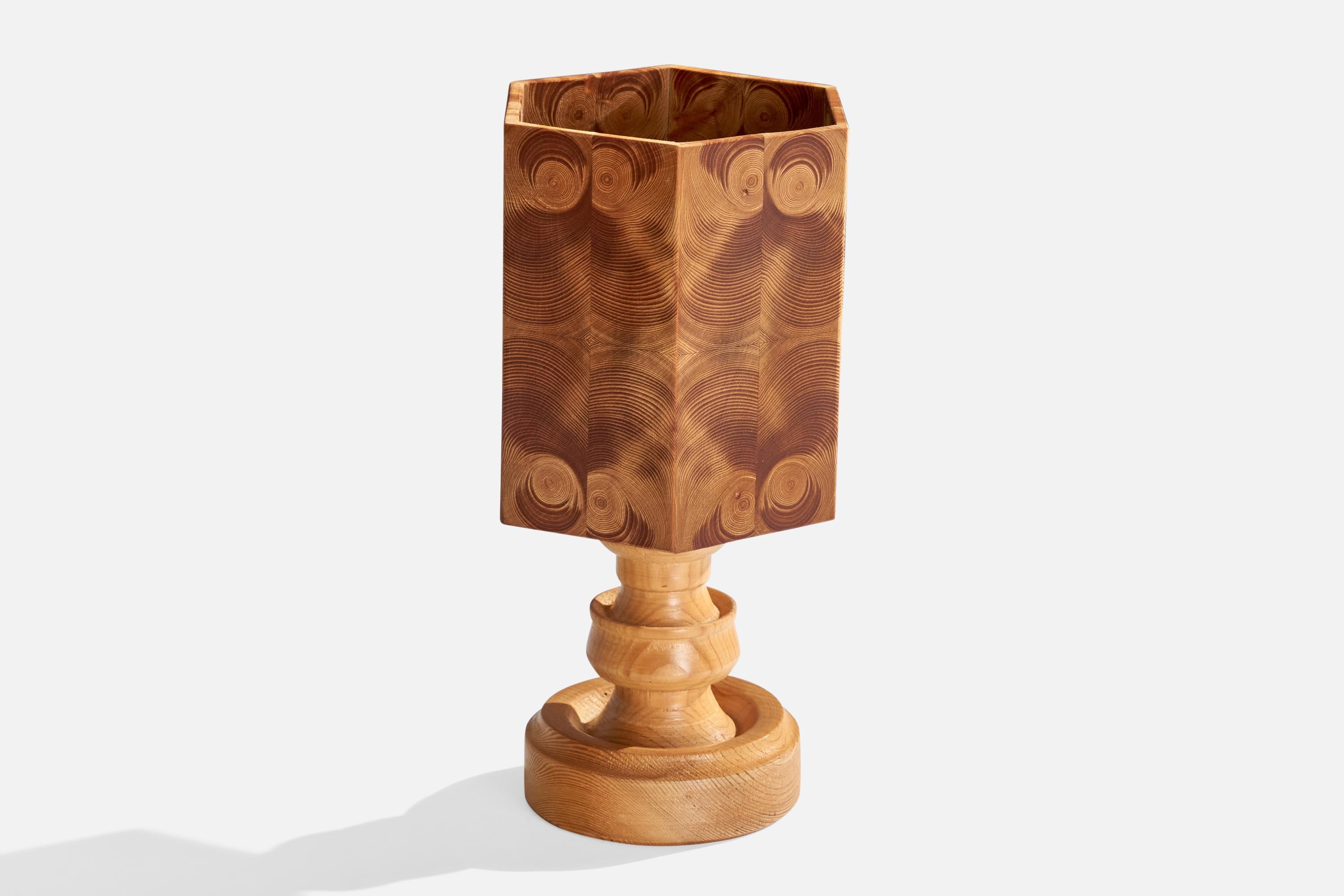 Late 20th Century Swedish Designer, Table Lamp, Pine, Sweden, 1970s