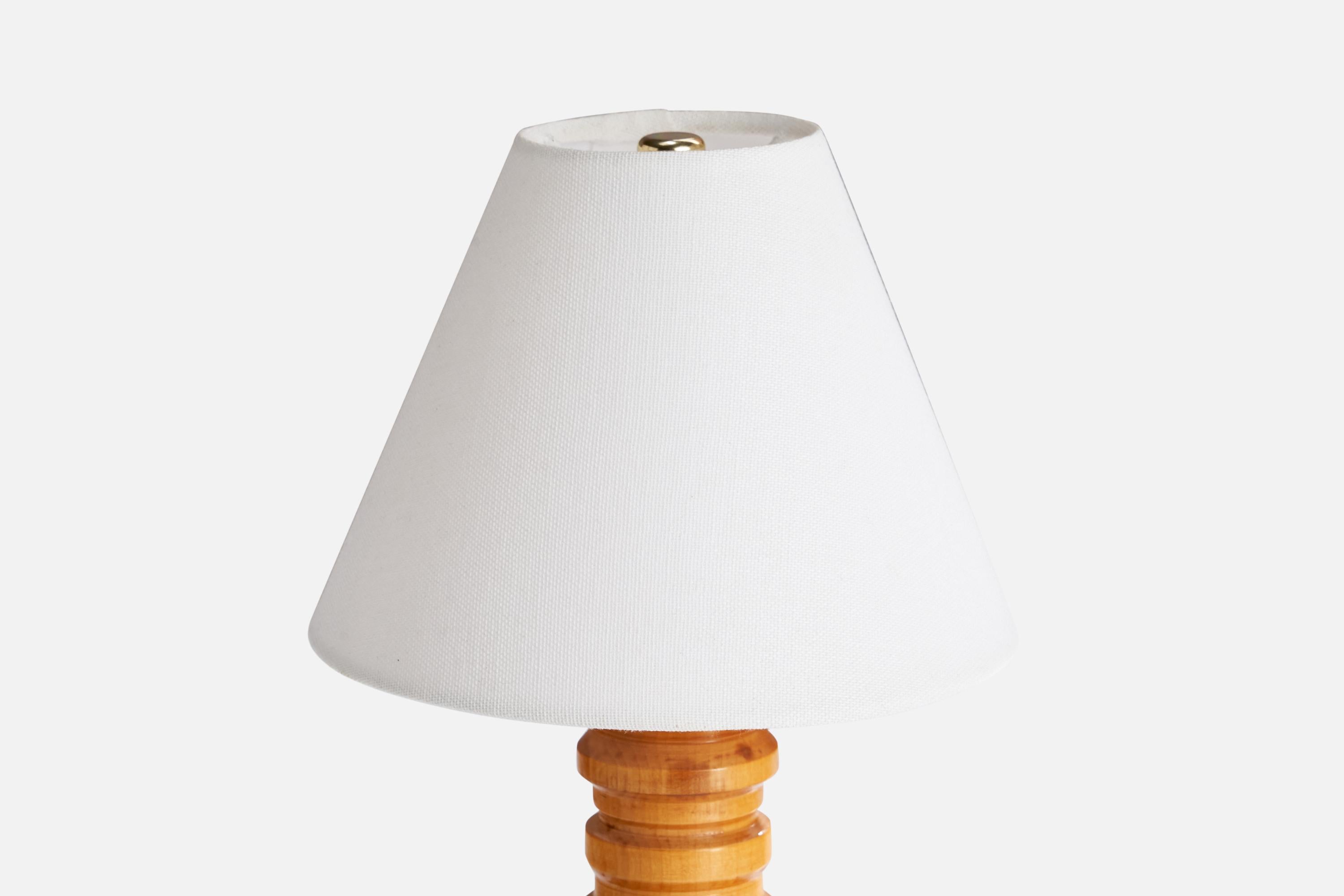 Late 20th Century Swedish Designer, Table Lamp, Pine, Sweden, 1970s For Sale