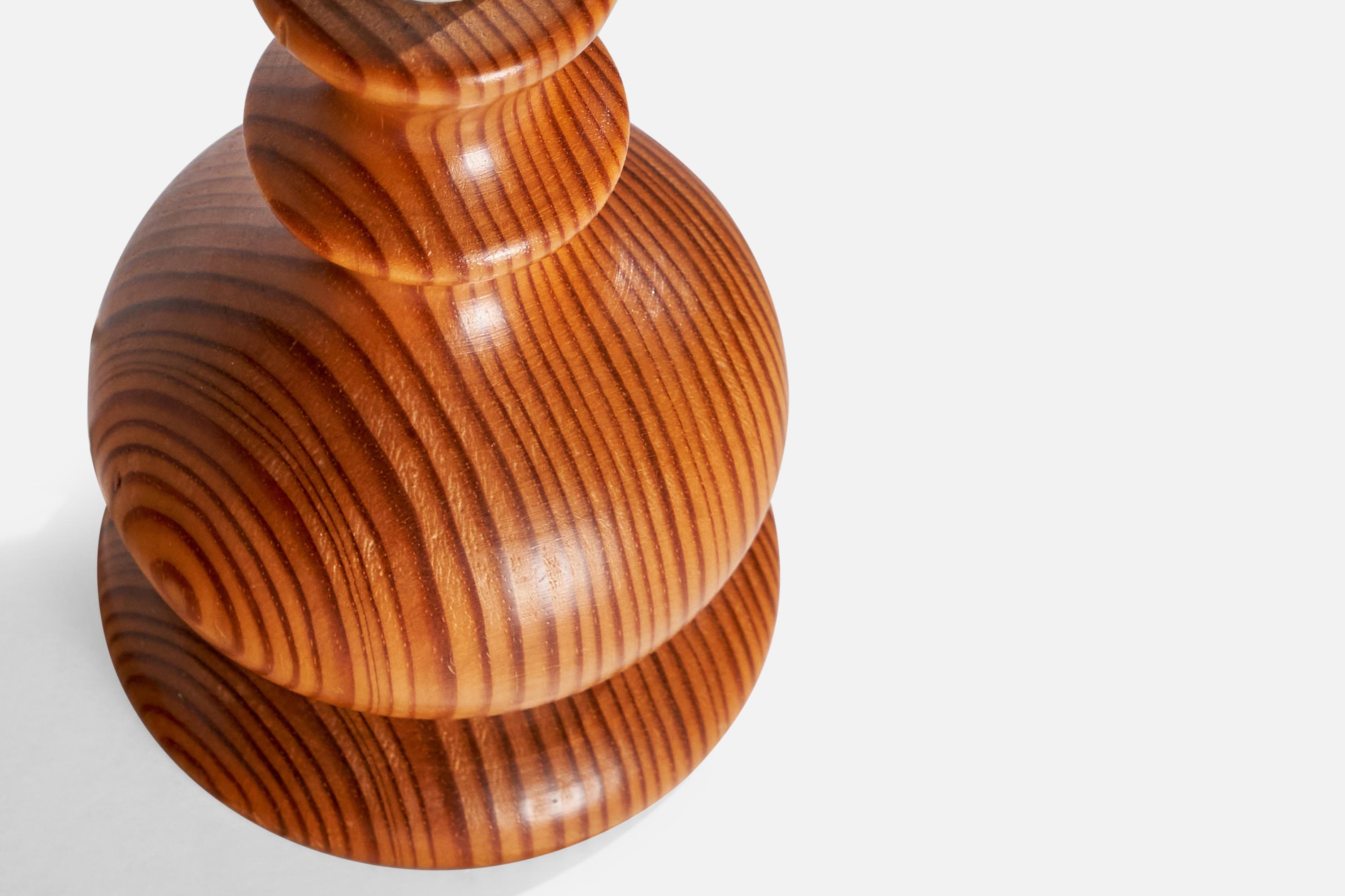 Late 20th Century Swedish Designer, Table Lamp, Pine, Sweden, 1970s For Sale