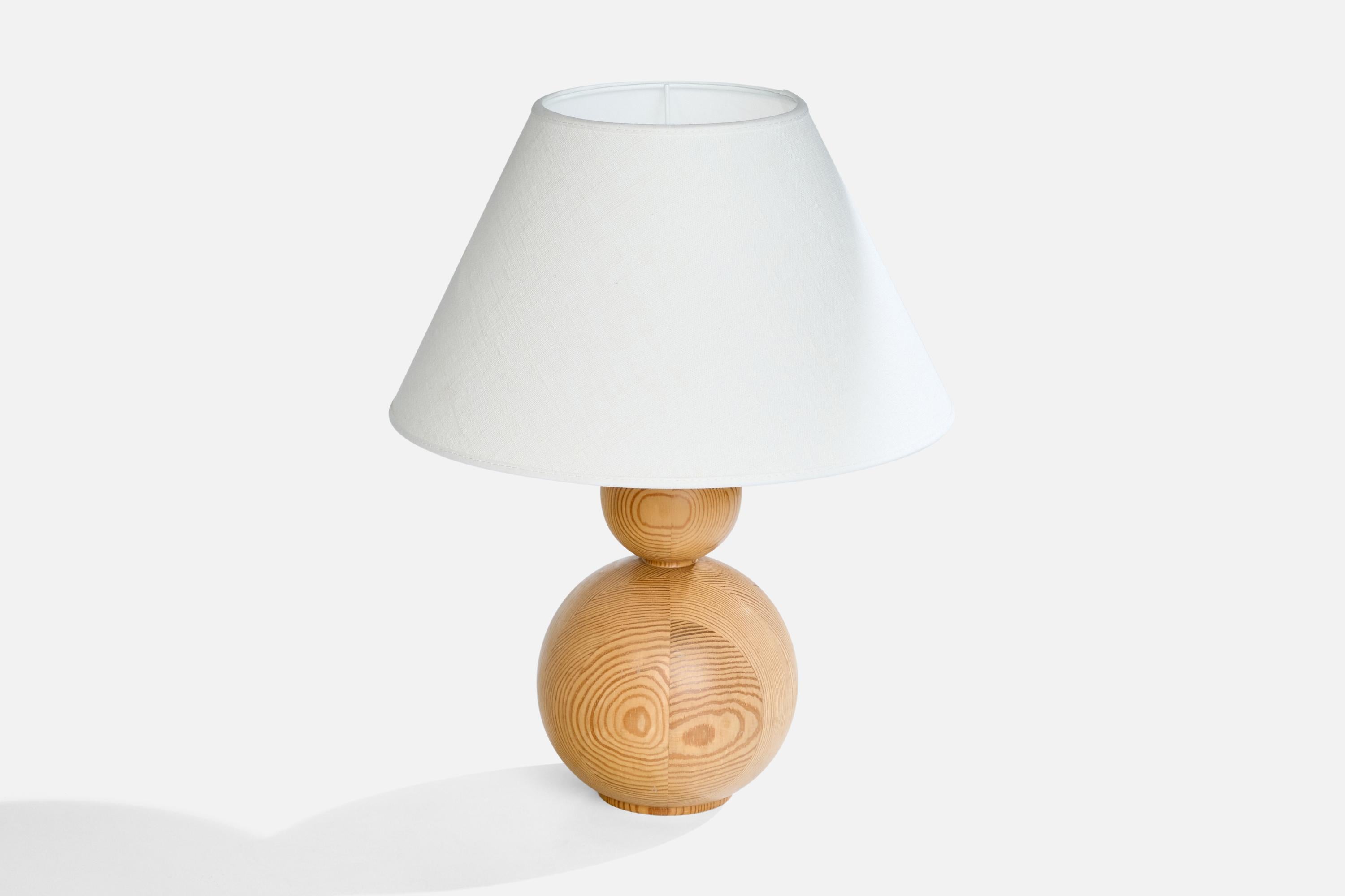 Late 20th Century Swedish Designer, Table Lamp, Pine, Sweden, 1970s For Sale