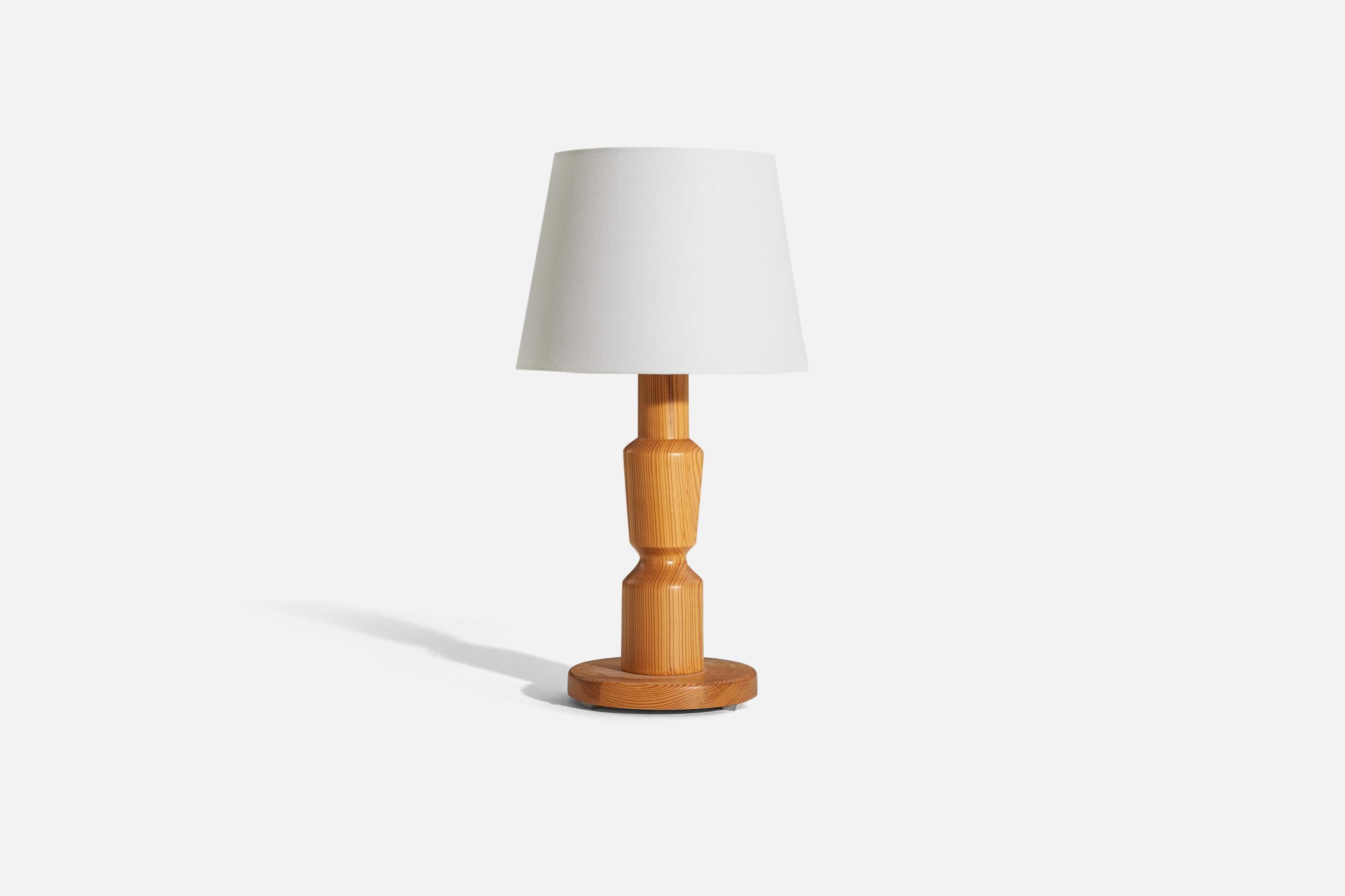 Late 20th Century Swedish Designer, Table Lamp, Pine, Sweden, 1970s For Sale