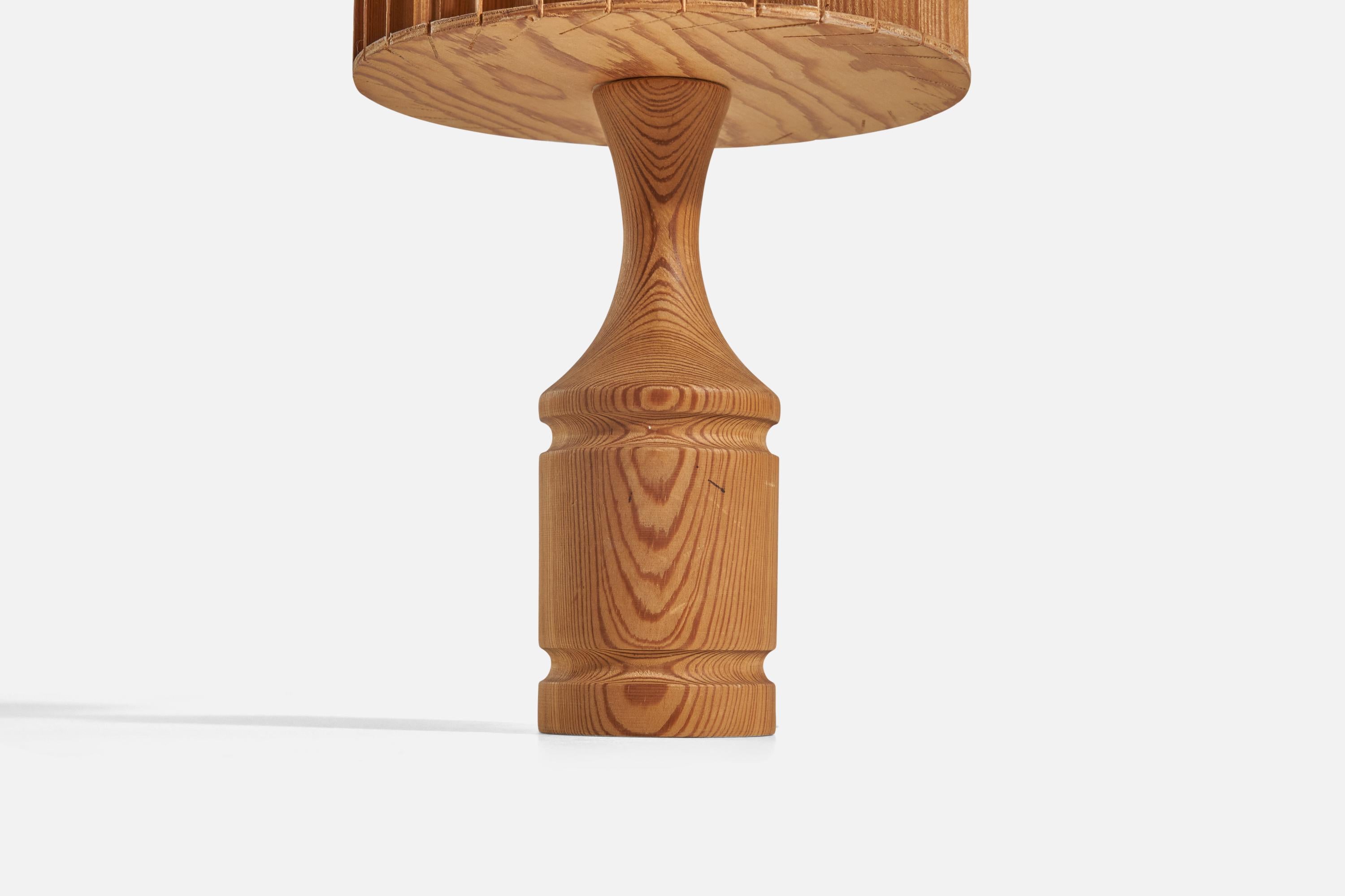 Late 20th Century Swedish Designer, Table Lamp, Pine, Sweden, 1970s For Sale