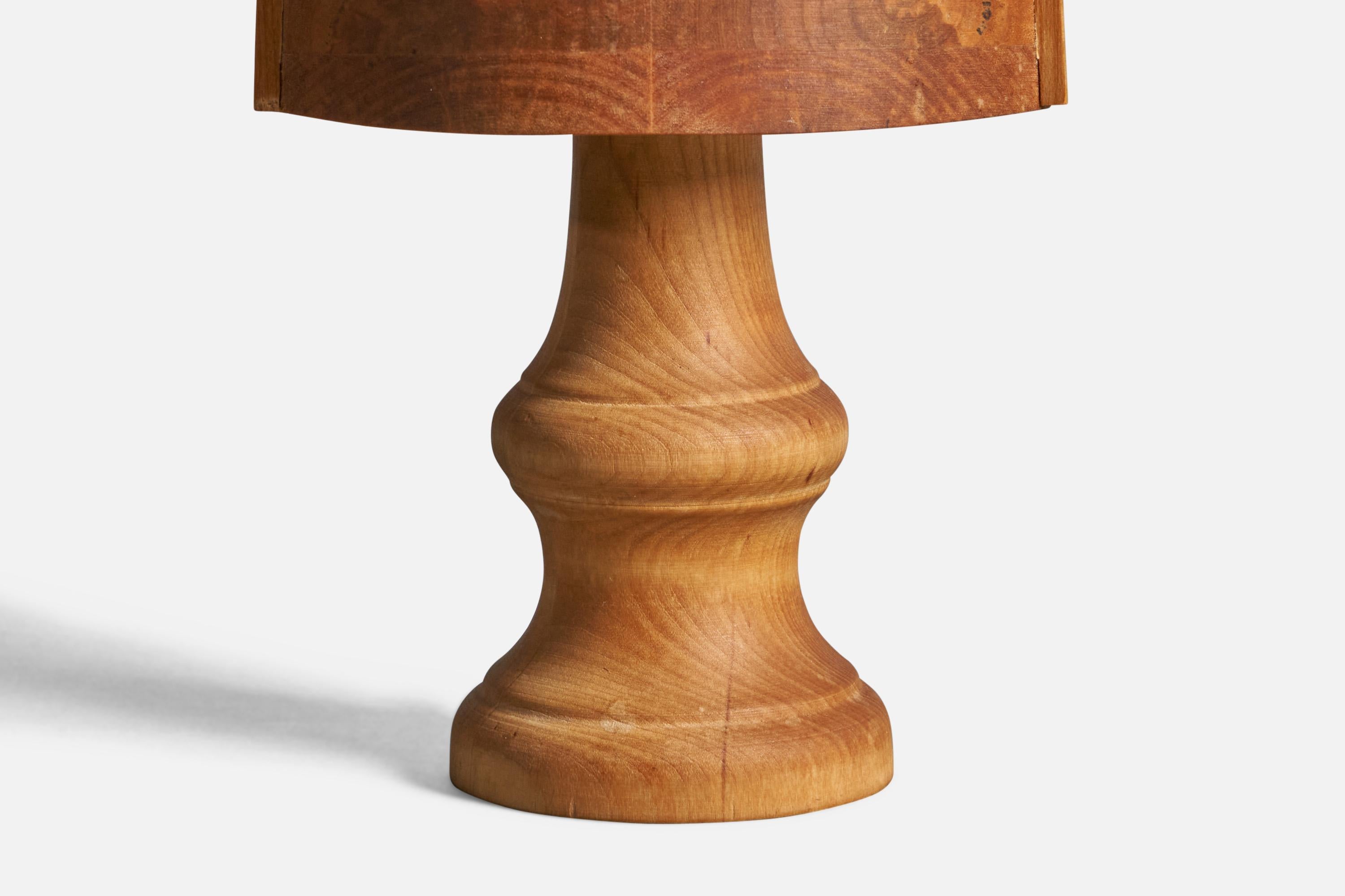 Late 20th Century Swedish Designer, Table Lamp, Pine, Sweden, 1970s For Sale