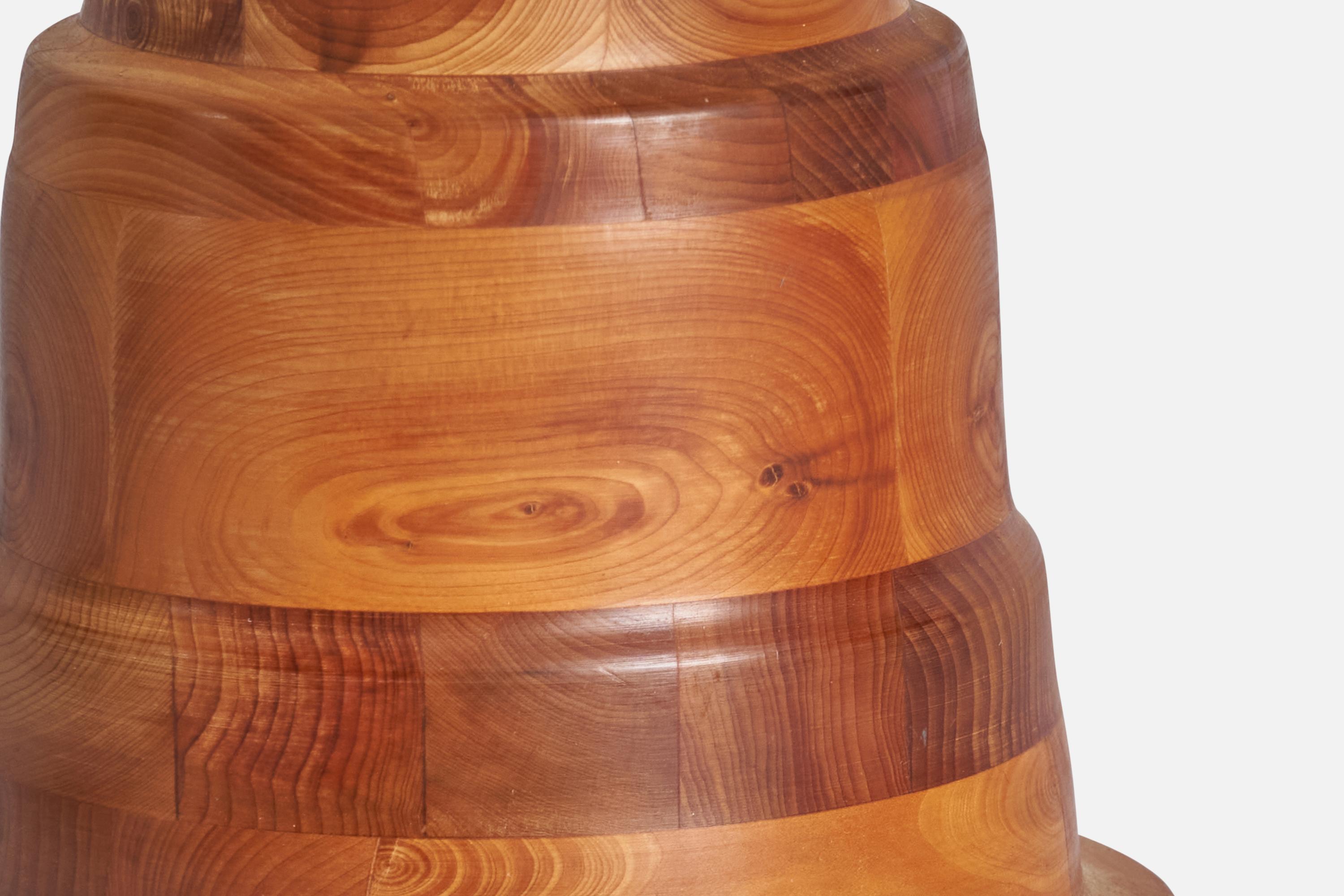 Late 20th Century Swedish Designer, Table Lamp, Pine, Sweden, 1970s For Sale