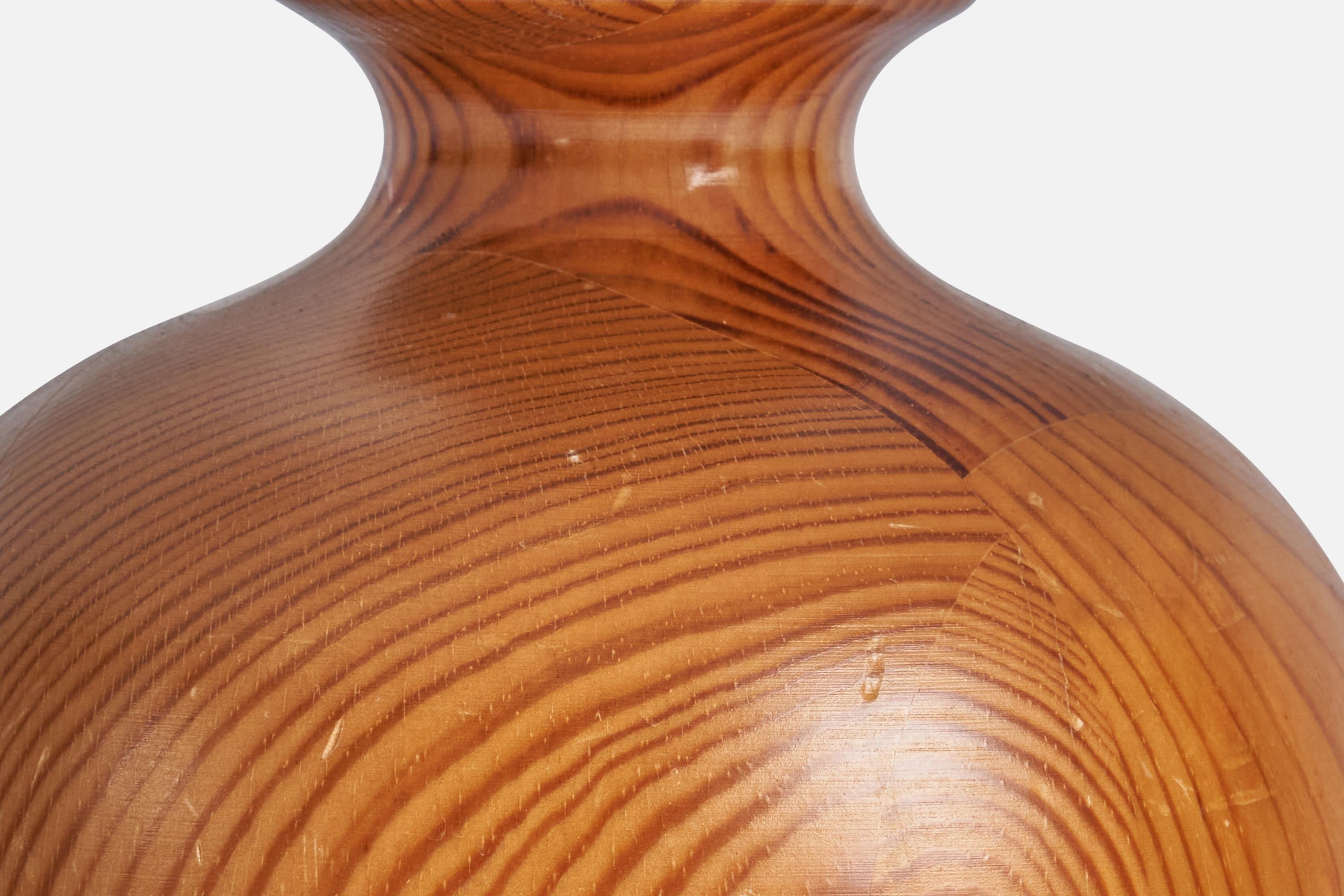 Late 20th Century Swedish Designer, Table Lamp, Pine, Sweden, 1970s For Sale
