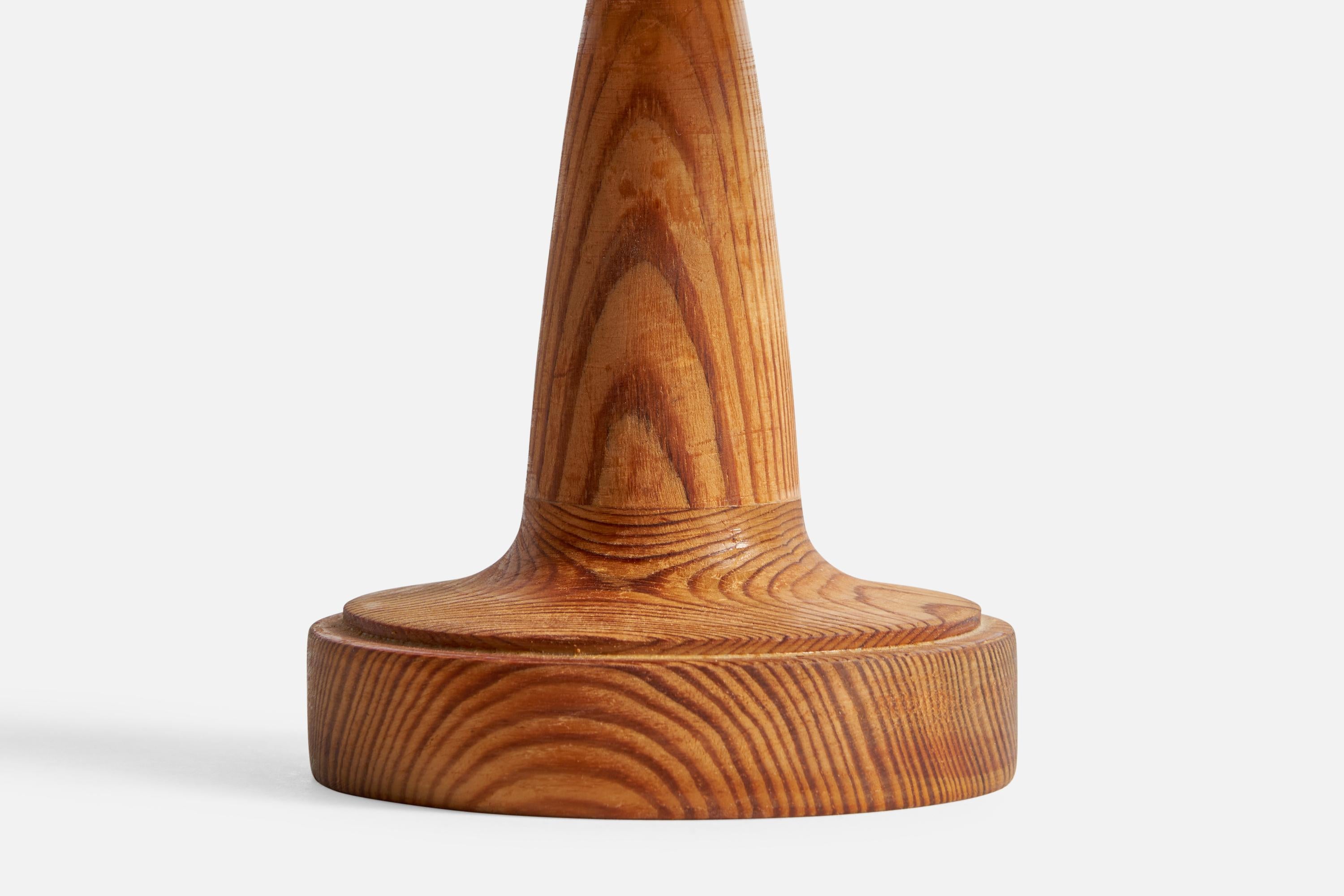 Swedish Designer, Table Lamp, Pine, Sweden, 1970s For Sale 1