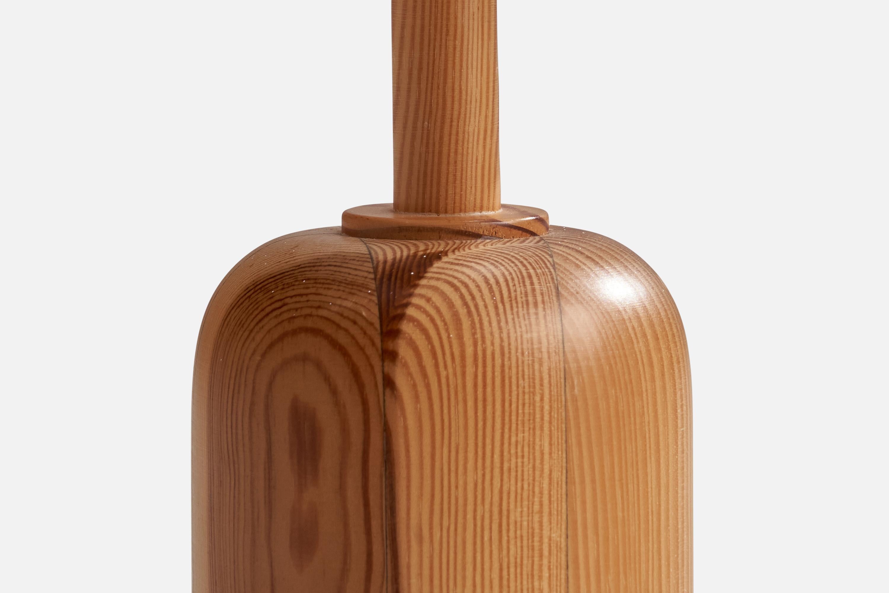 Late 20th Century Swedish Designer, Table Lamp, Pine, Sweden, 1970s For Sale