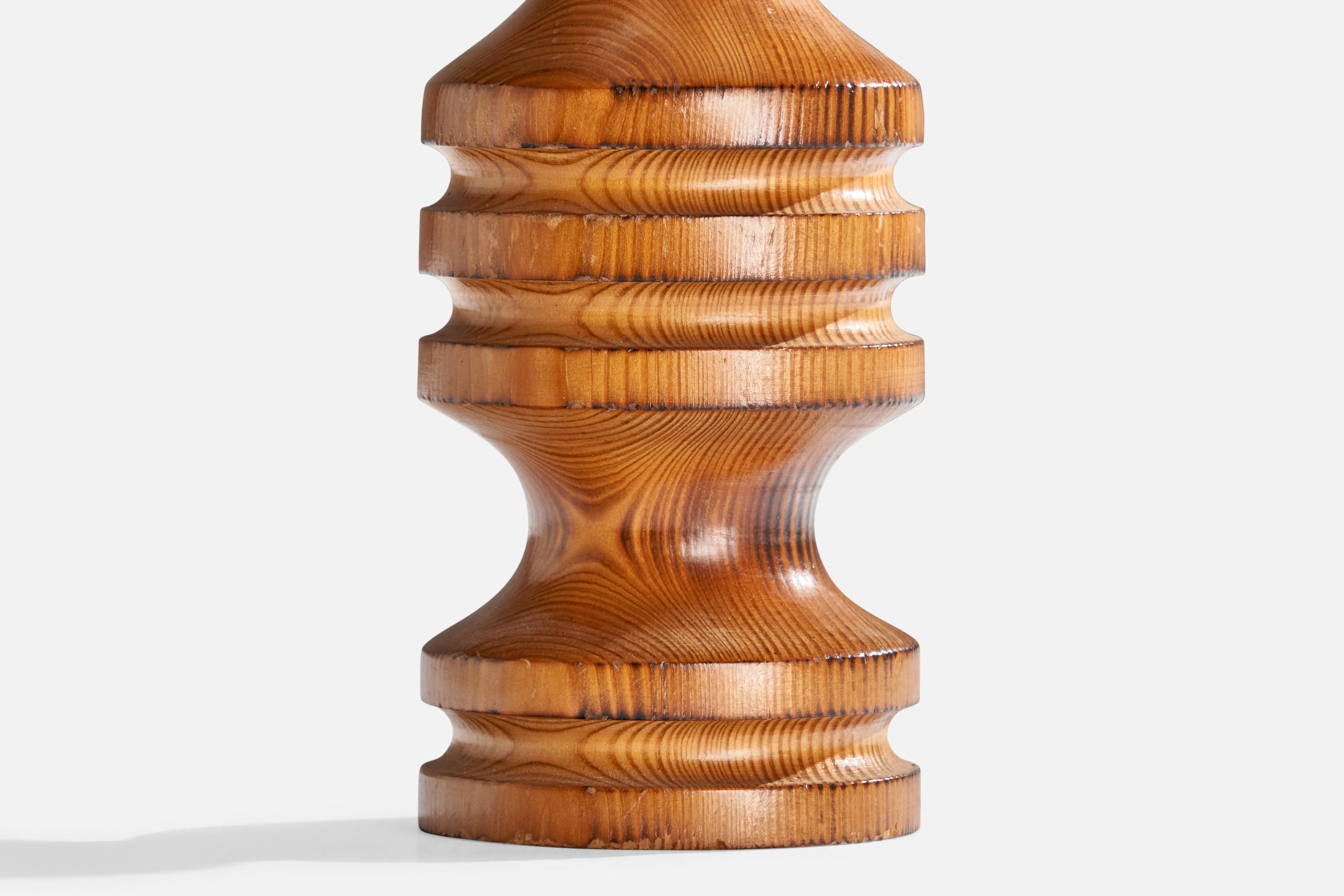 Late 20th Century Swedish Designer, Table Lamp, Pine, Sweden, 1970s For Sale