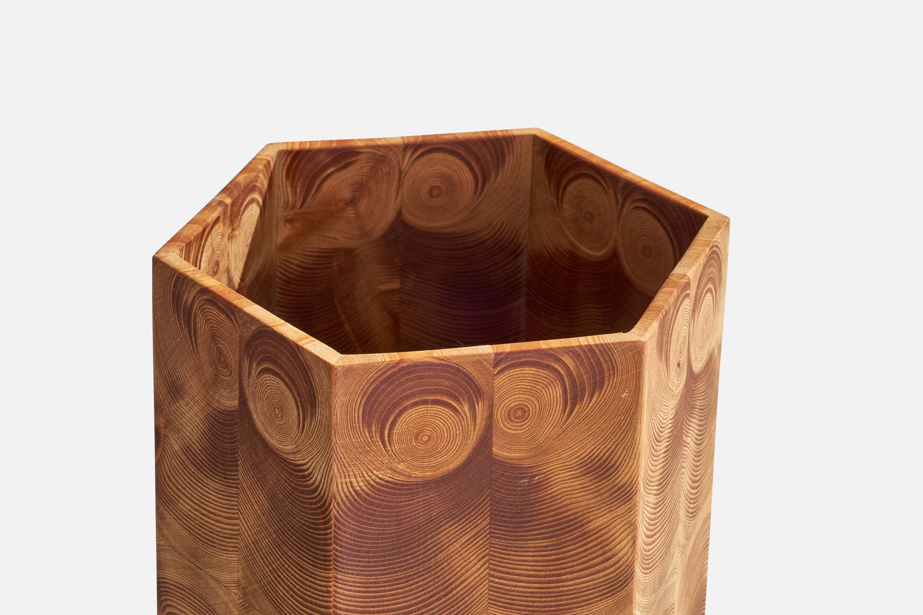 Swedish Designer, Table Lamp, Pine, Sweden, 1970s 1