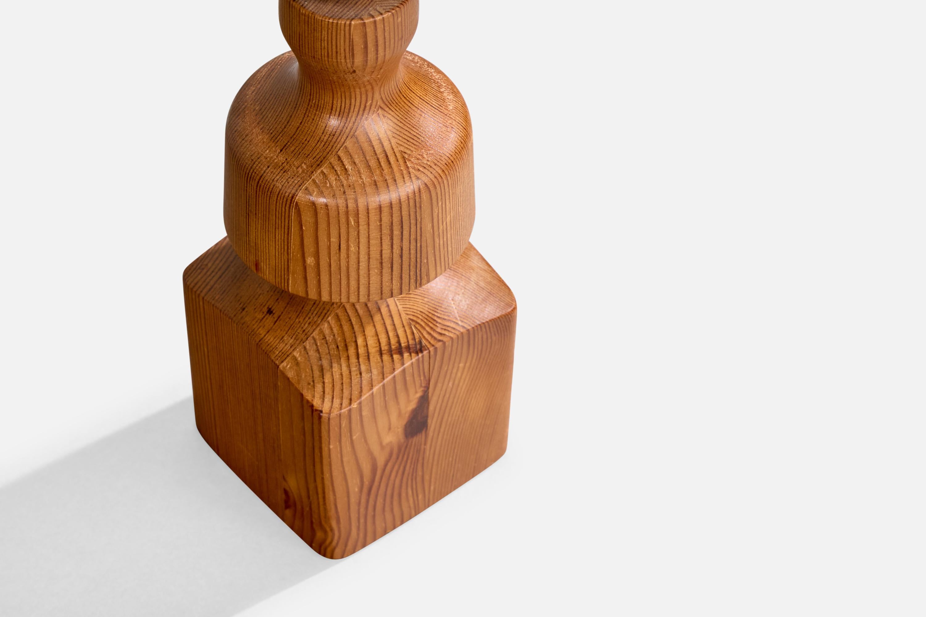 Late 20th Century Swedish Designer, Table Lamp, Pine, Sweden, 1970s For Sale