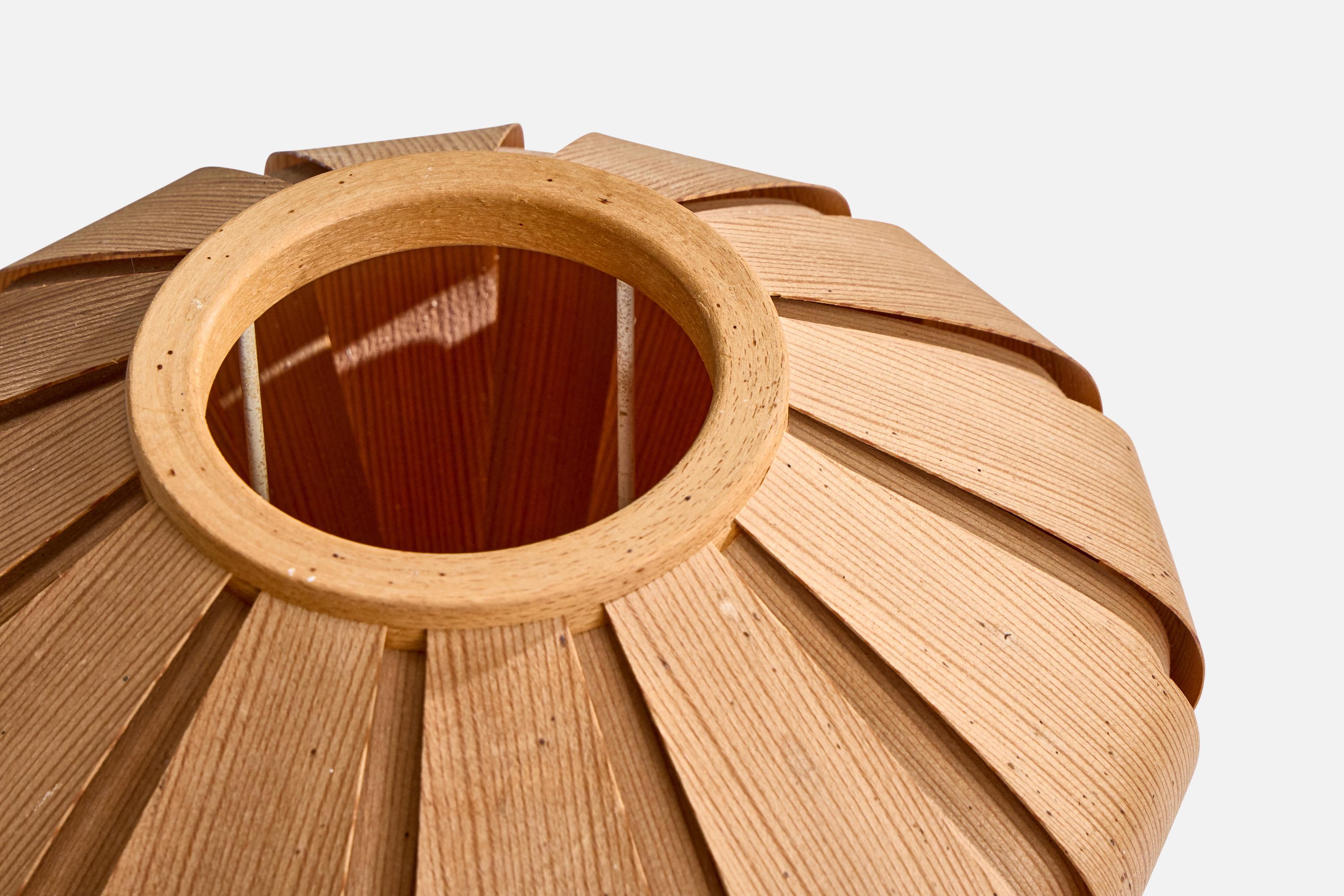 Late 20th Century Swedish Designer, Table Lamp, Pine, Sweden, 1970s For Sale