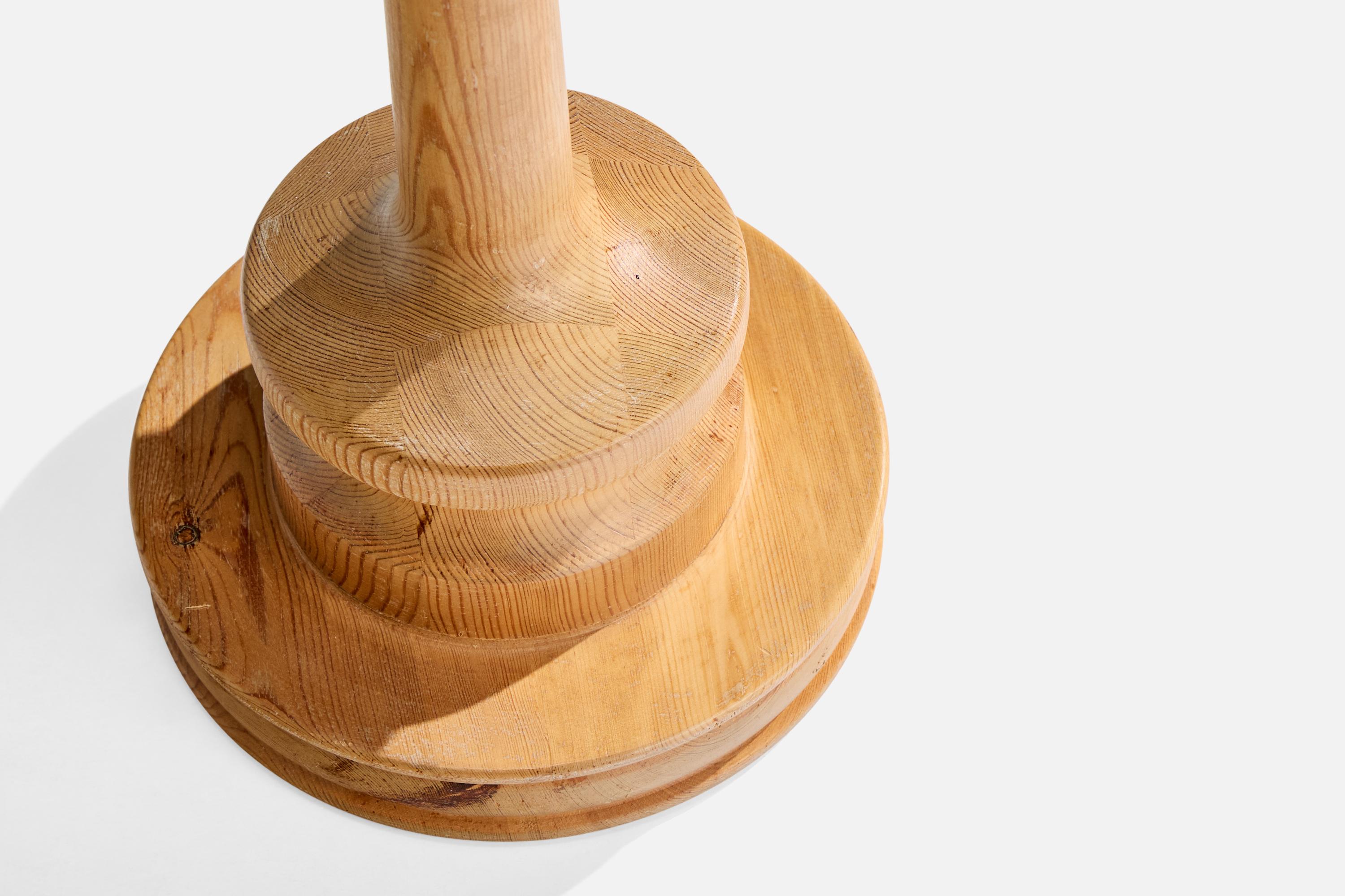 Late 20th Century Swedish Designer, Table Lamp, Pine, Sweden, 1970s For Sale