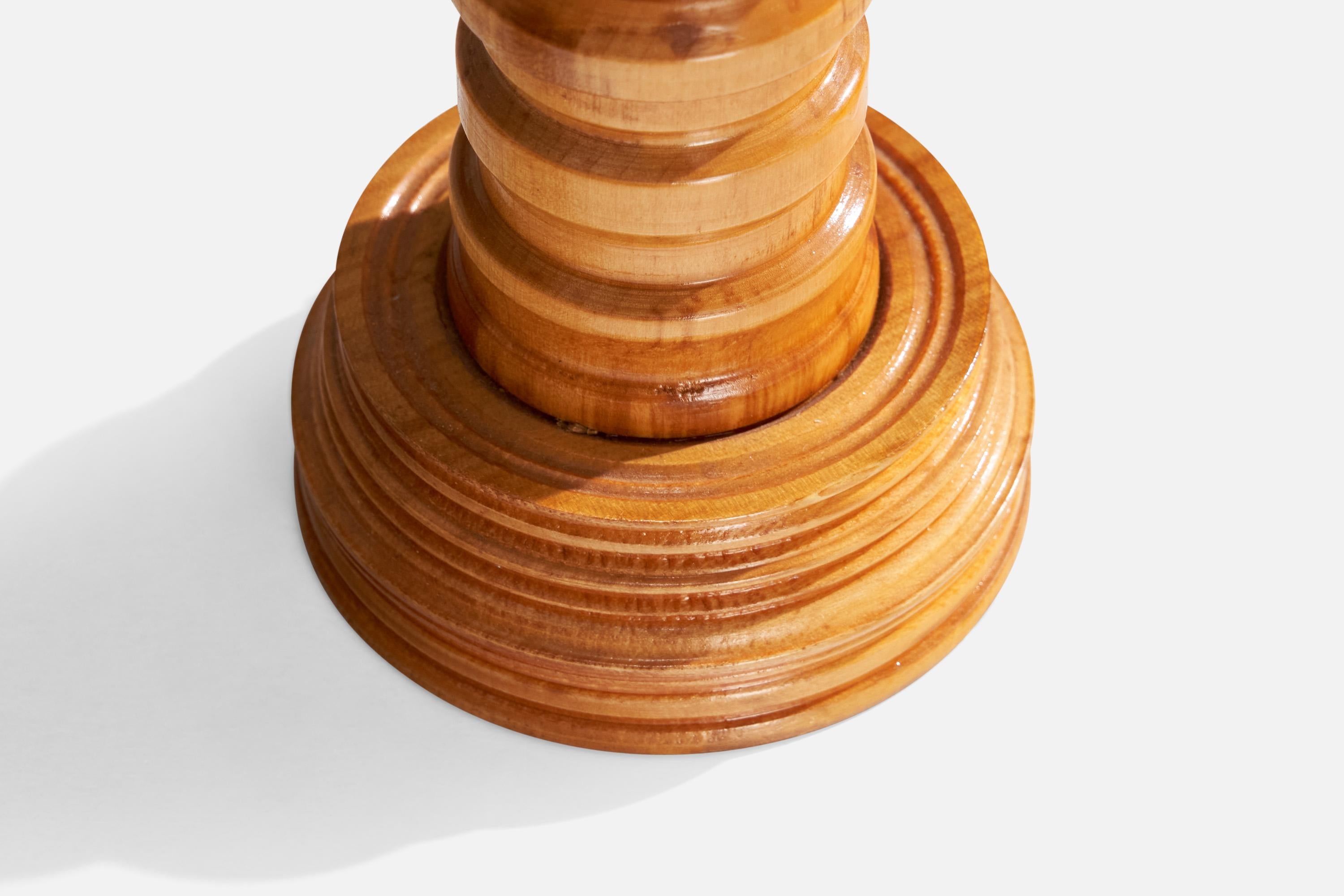 Swedish Designer, Table Lamp, Pine, Sweden, 1970s For Sale 2