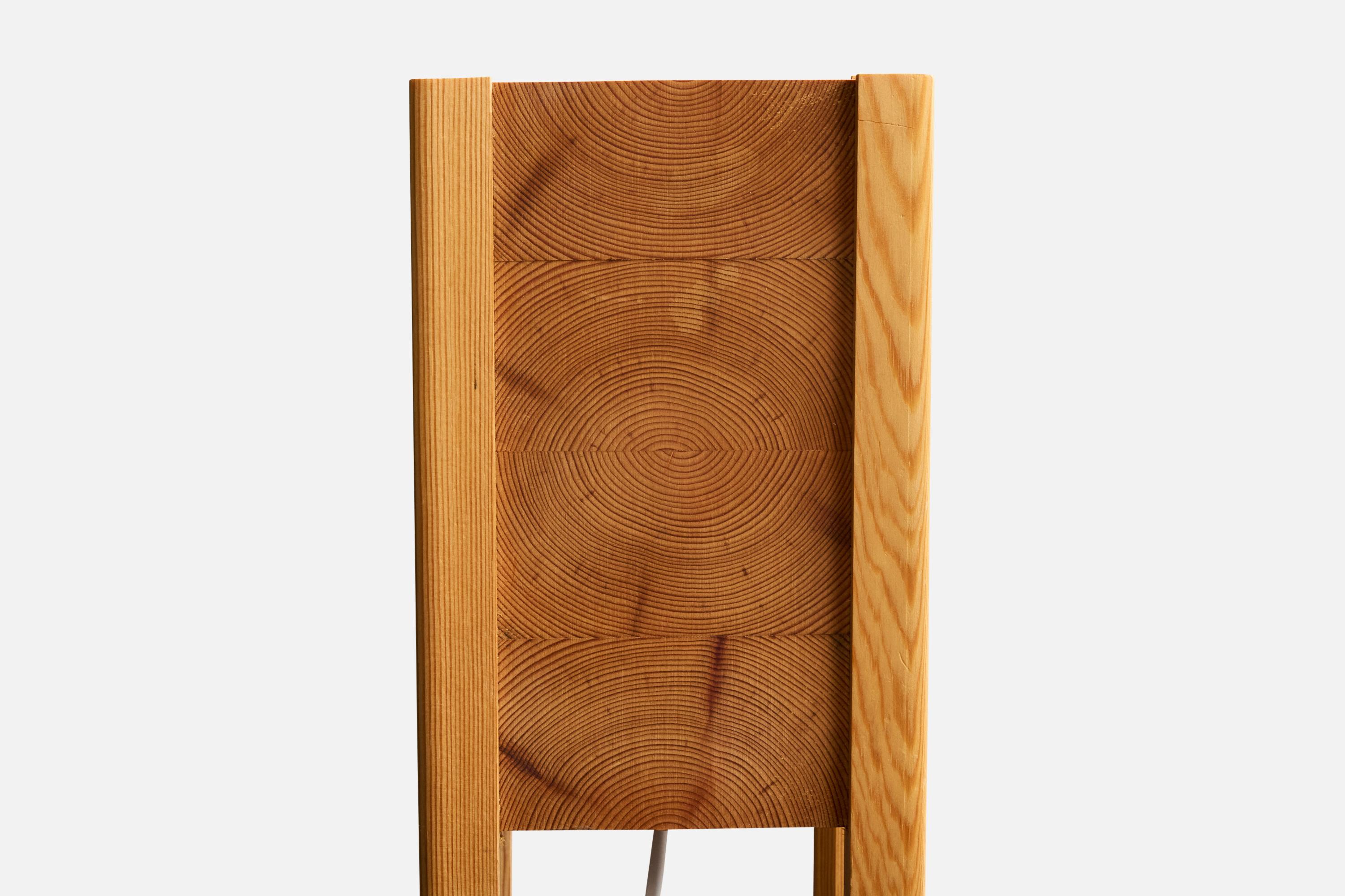 Swedish Designer, Table Lamp, Pine, Sweden, 1970s For Sale 1