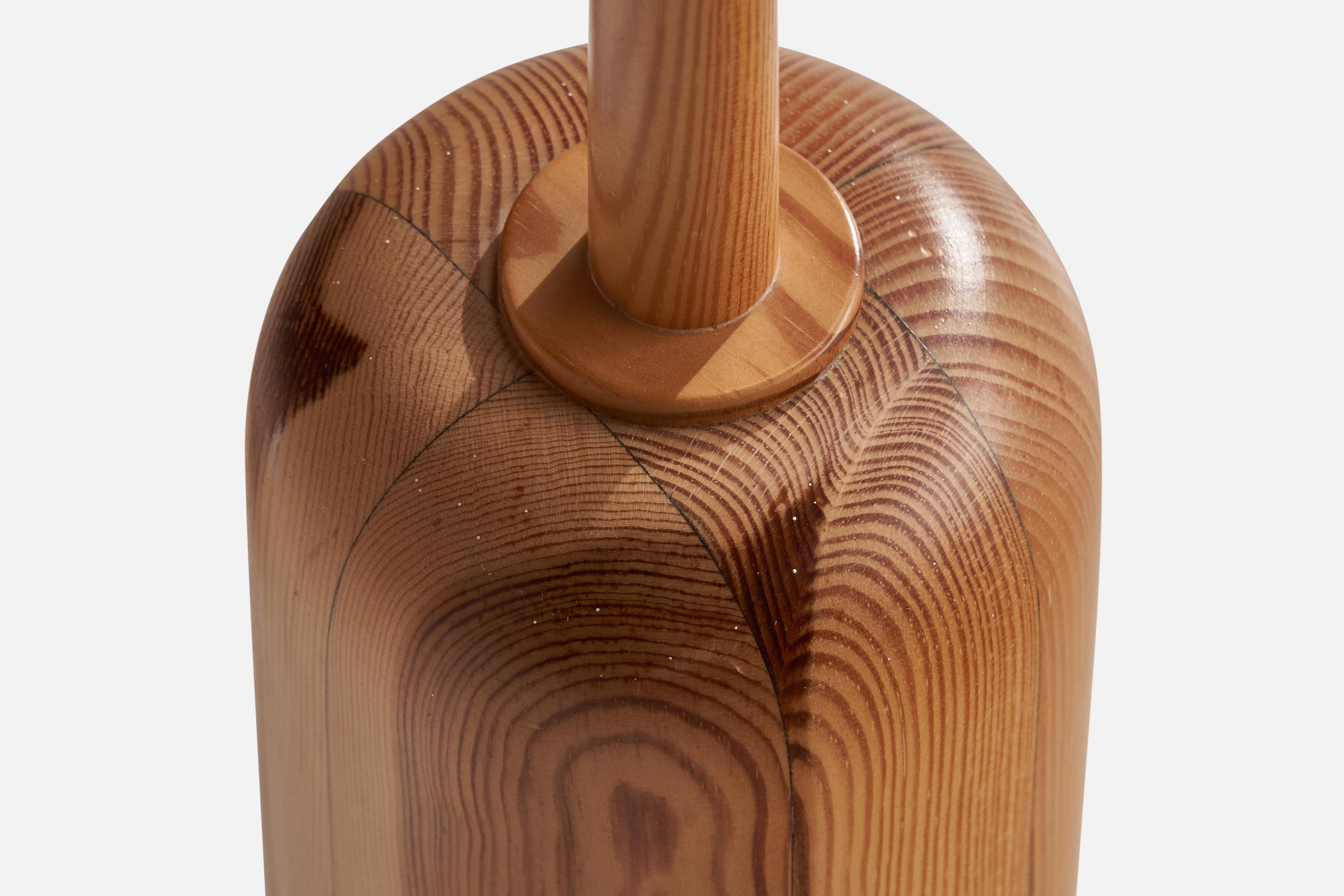 Swedish Designer, Table Lamp, Pine, Sweden, 1970s For Sale 2