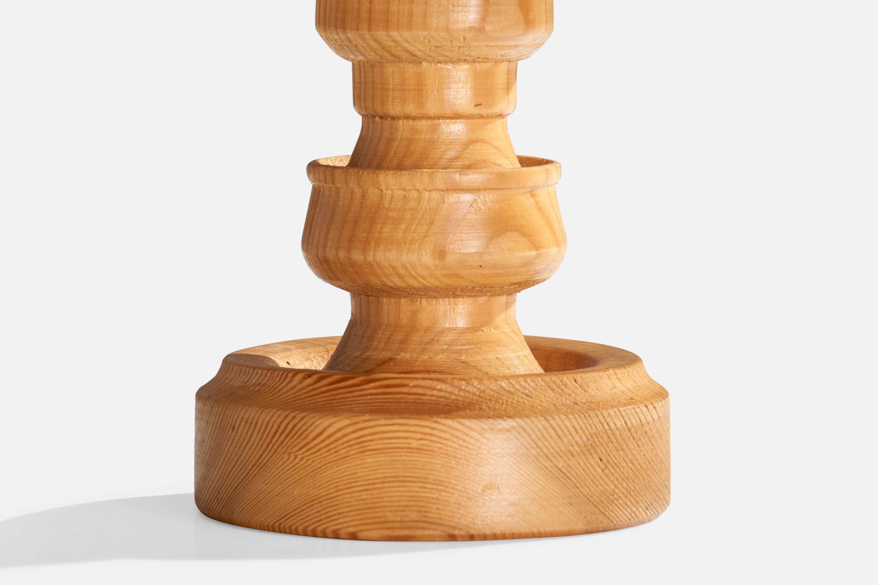Swedish Designer, Table Lamp, Pine, Sweden, 1970s 3