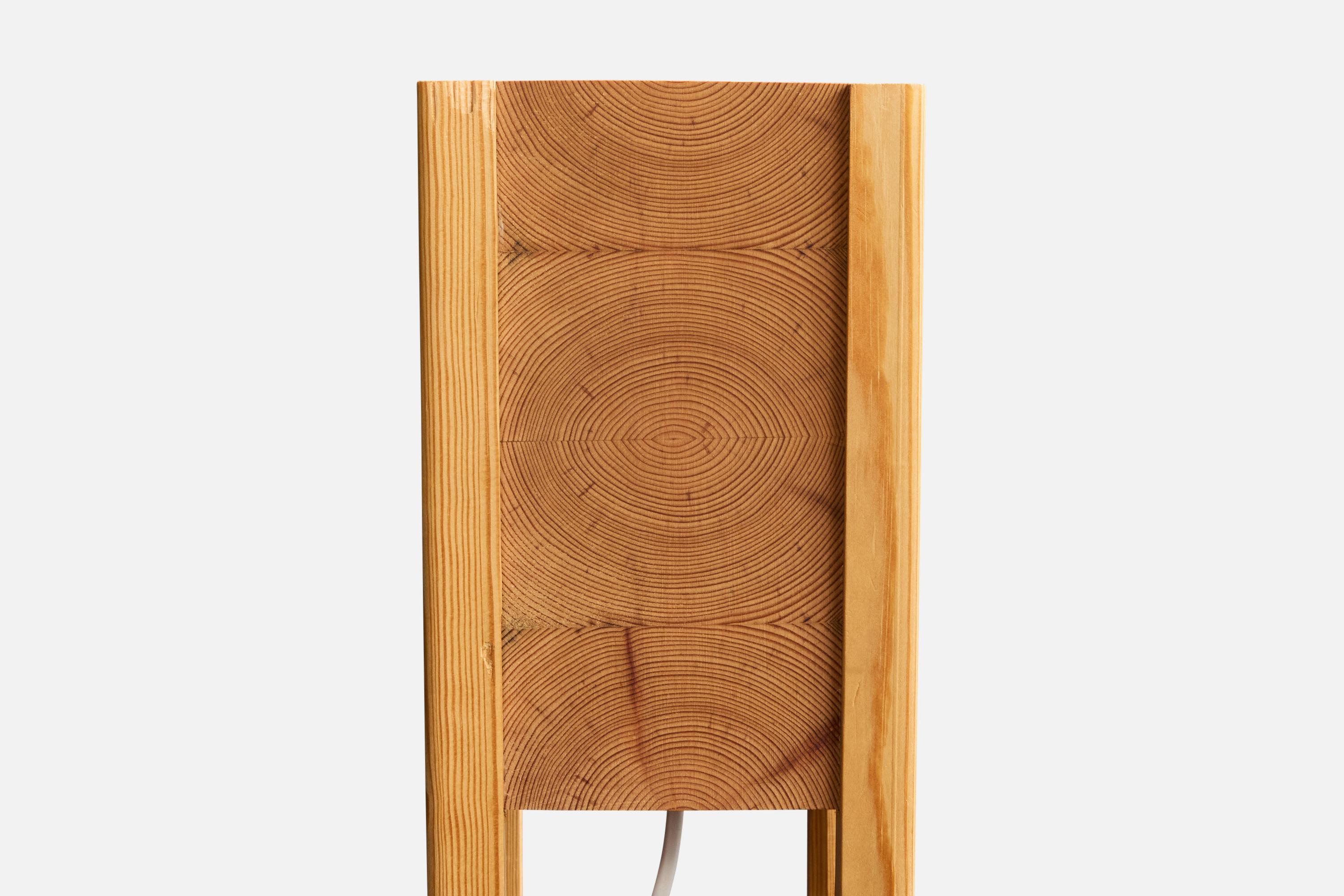 Swedish Designer, Table Lamp, Pine, Sweden, 1970s For Sale 2
