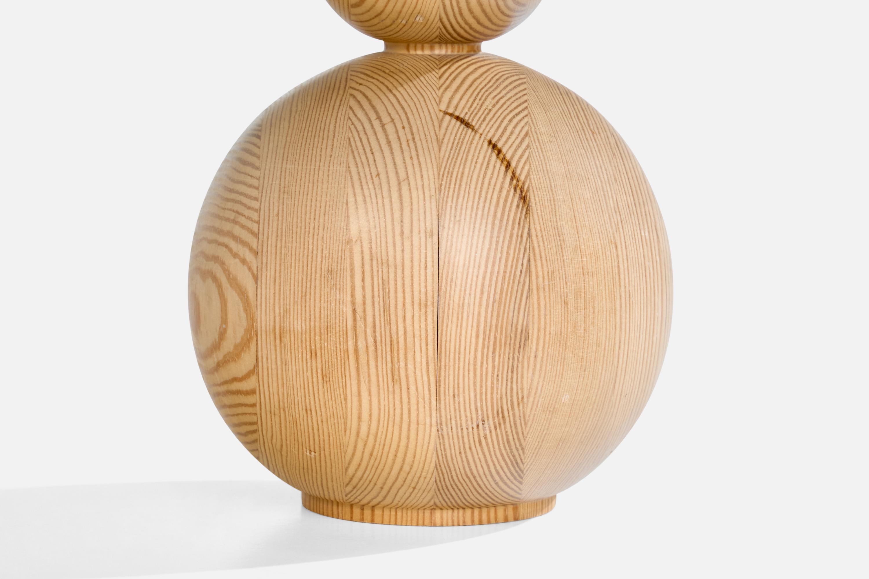 Swedish Designer, Table Lamp, Pine, Sweden, 1970s For Sale 4