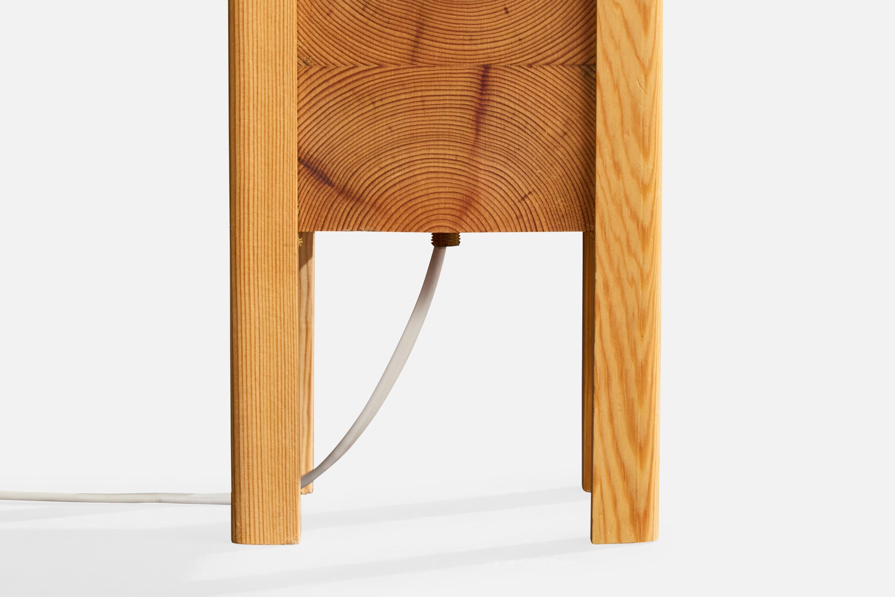 Swedish Designer, Table Lamp, Pine, Sweden, 1970s For Sale 4