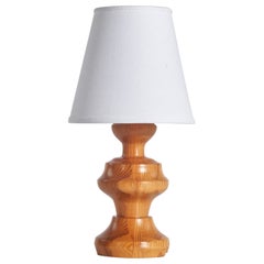 Swedish Designer, Table Lamp, Pine, Sweden, 1970s