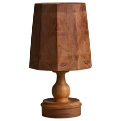 Swedish Designer, Table Lamp, Pine, Sweden, 1970s