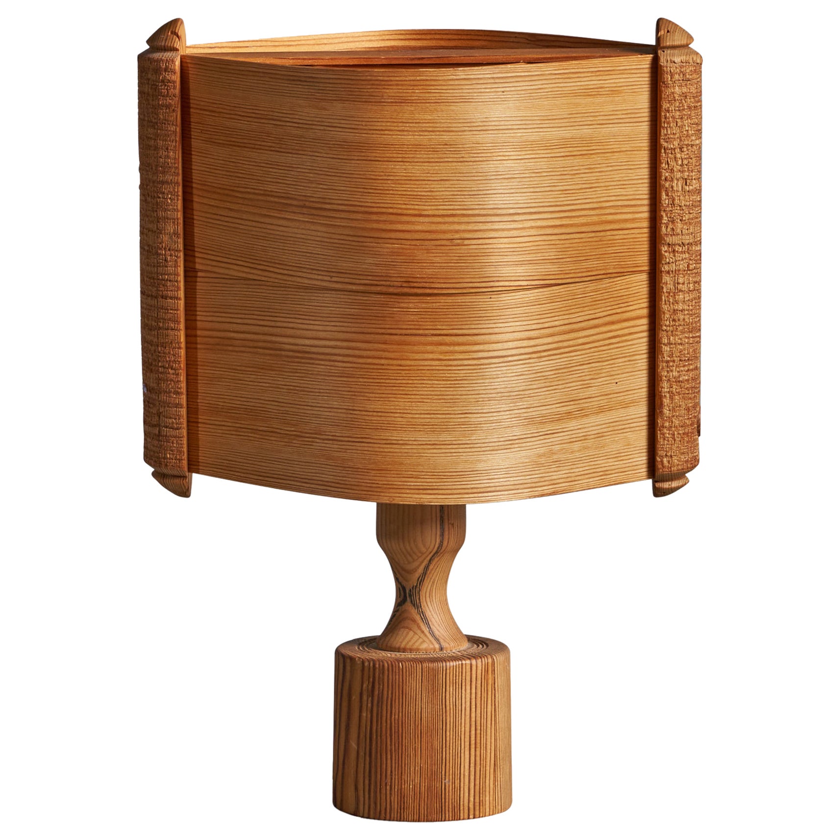 Swedish Designer, Table Lamp, Pine, Sweden, 1970s