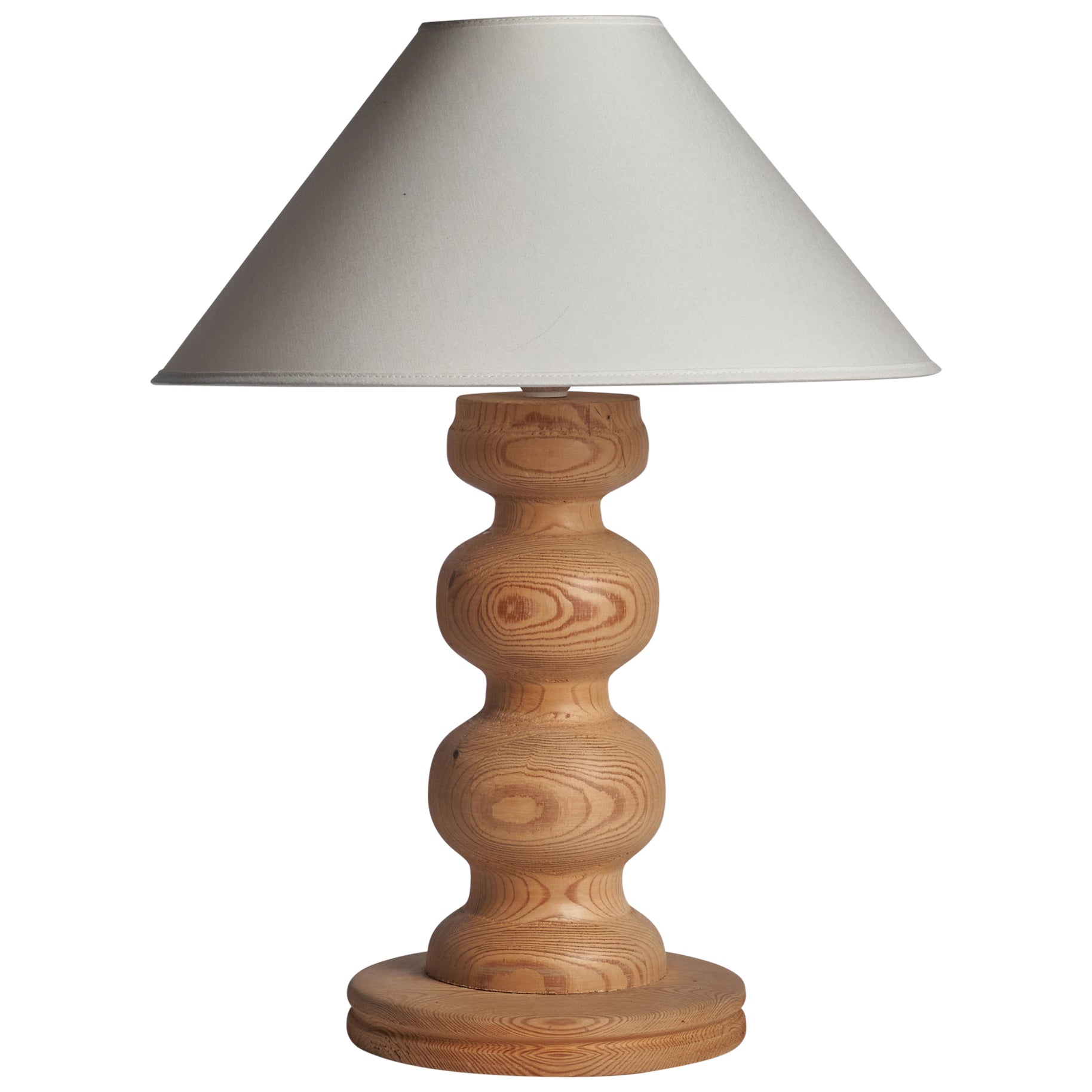 Swedish Designer, Table Lamp, Pine, Sweden, 1970s.