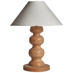 Swedish Designer, Table Lamp, Pine, Sweden, 1970s.