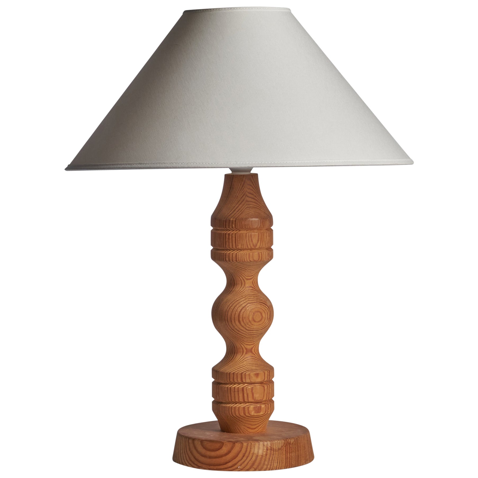 Créateur suédois, lampe de bureau, pin, Suède, années 1970