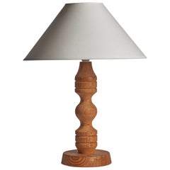 Swedish Designer, Table Lamp, Pine, Sweden, 1970s