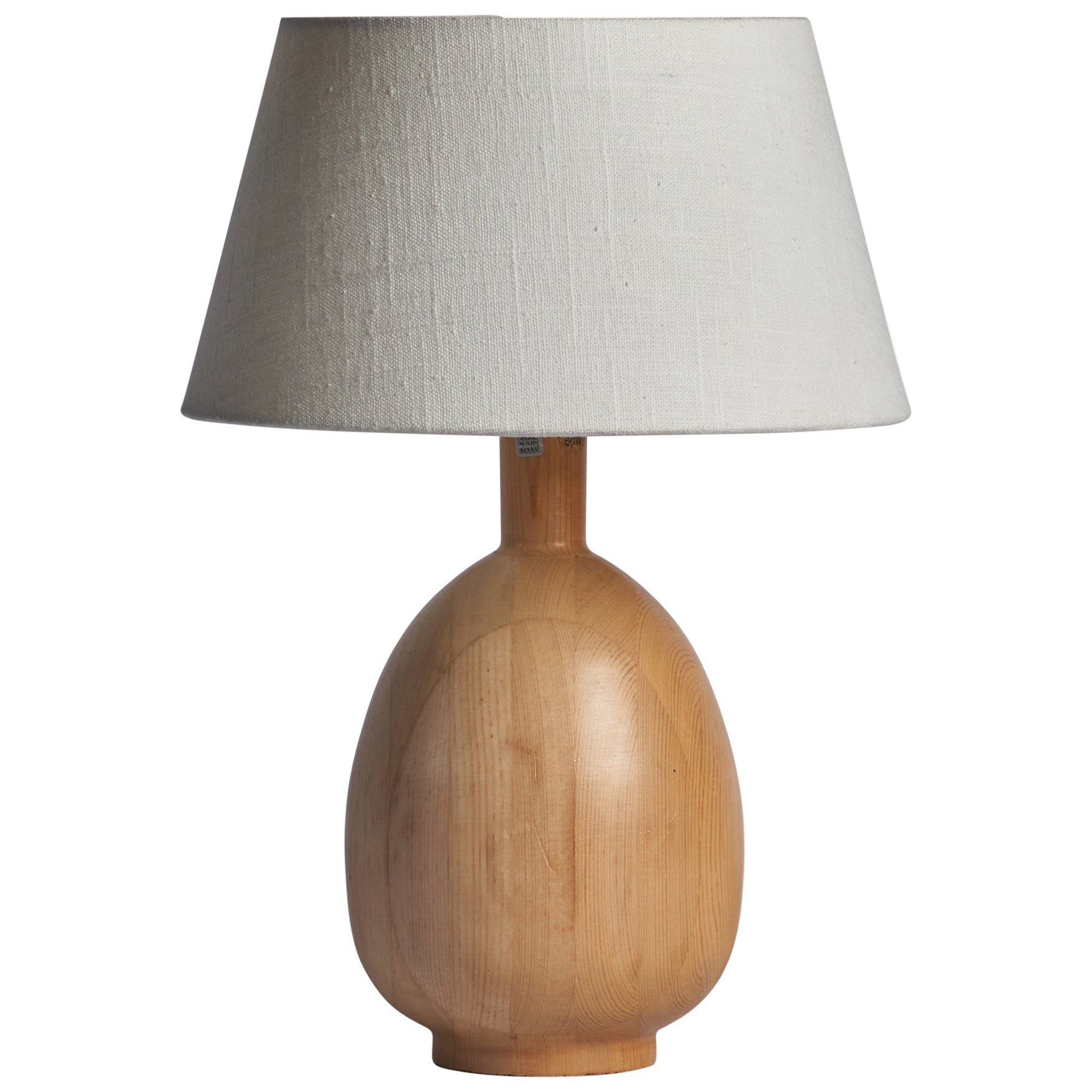 Diseñador sueco, lámpara de mesa, pino, Suecia, años 1970