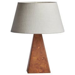 Diseñador sueco, lámpara de mesa, pino, Suecia, años 1970