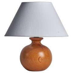 Swedish Designer, Table Lamp, Pine, Sweden, 1970s
