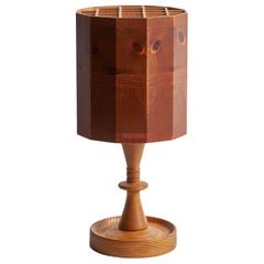 Swedish Designer, Table Lamp, Pine, Sweden, 1970s