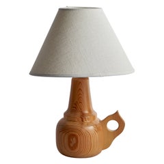 Diseñador sueco, lámpara de mesa, pino, Suecia, años 1970
