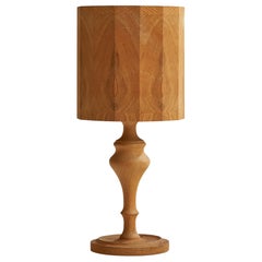 Swedish Designer, Table Lamp, Pine, Sweden, 1970s