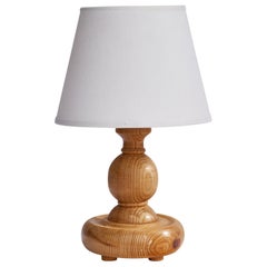 Swedish Designer, Table Lamp, Pine, Sweden, 1970s