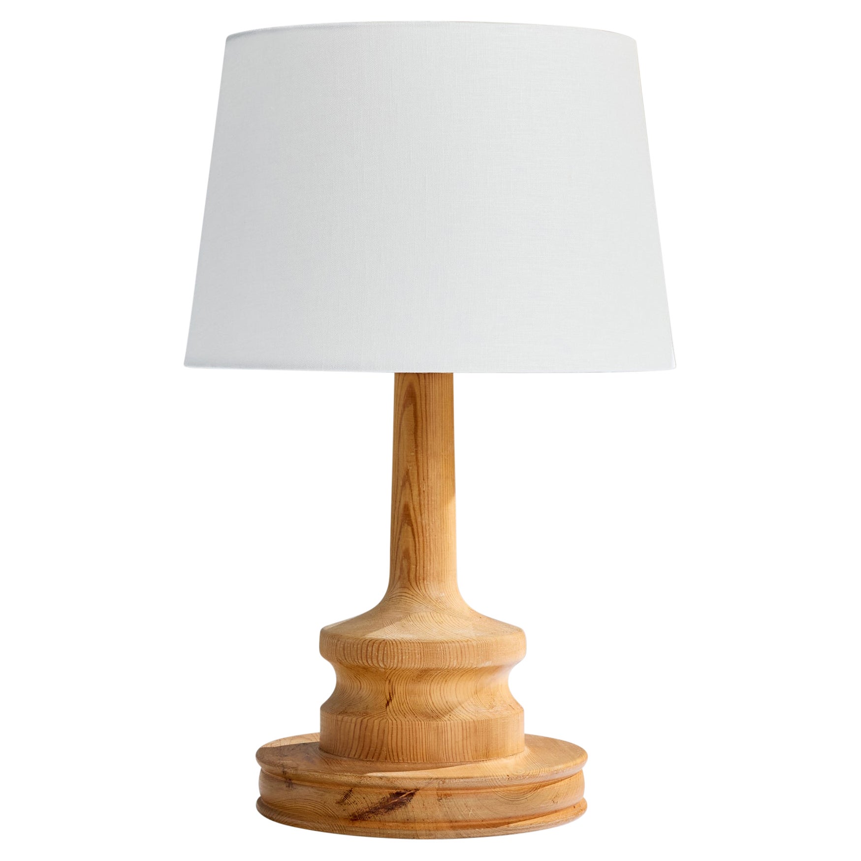 Swedish Designer, Table Lamp, Pine, Sweden, 1970s For Sale