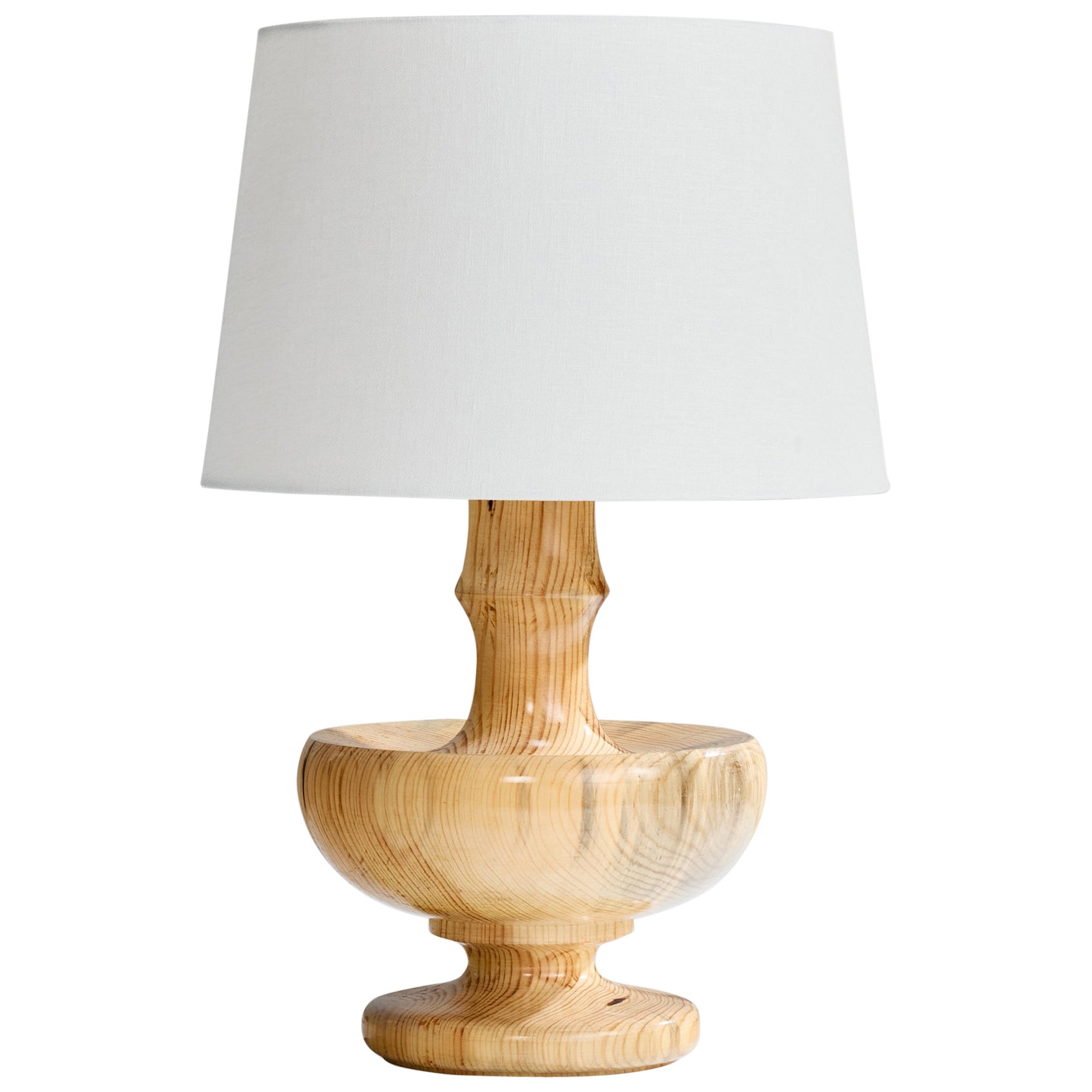 Swedish Designer, Table Lamp, Pine, Sweden, 1970s For Sale