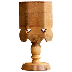 Swedish Designer, Table Lamp, Pine, Sweden, 1970s