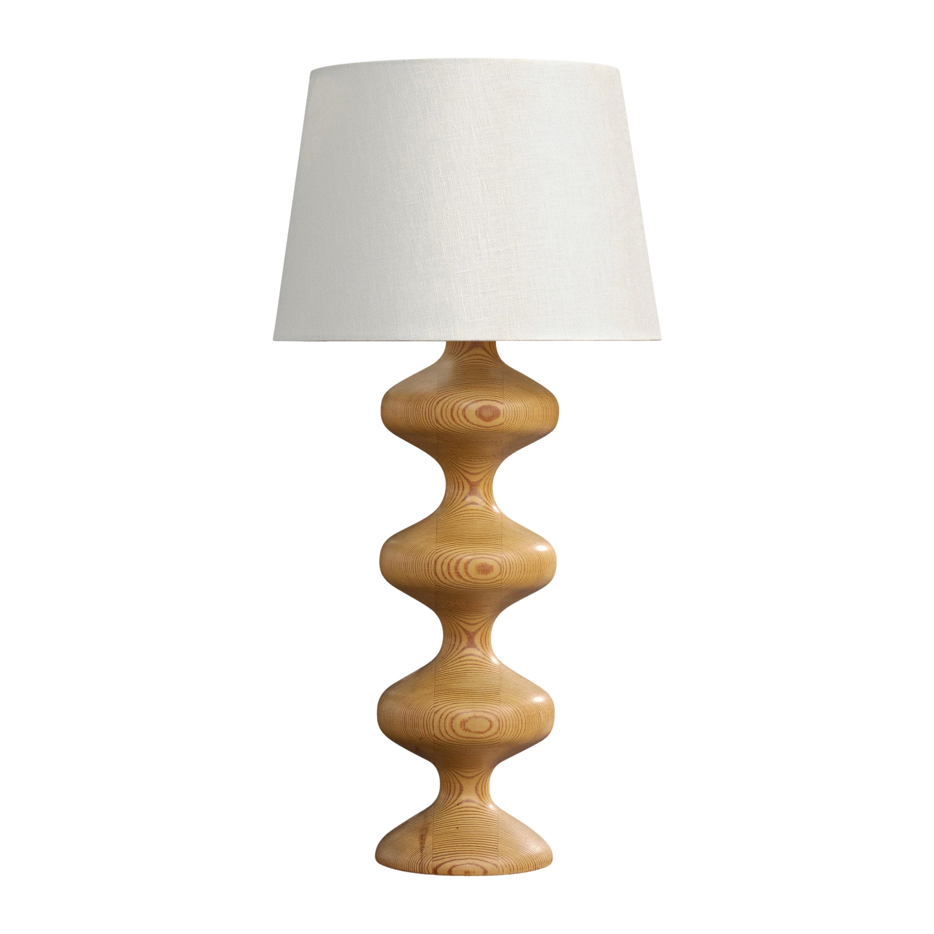 Swedish Designer, Table Lamp, Pine, Sweden, 1970s