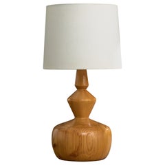 Swedish Designer, Table Lamp, Pine, Sweden, 1970s