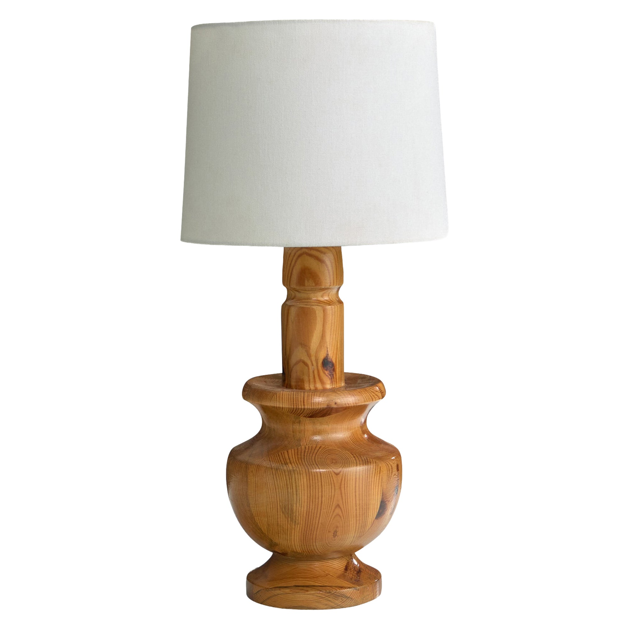Swedish Designer, Table Lamp, Pine, Sweden, 1970s