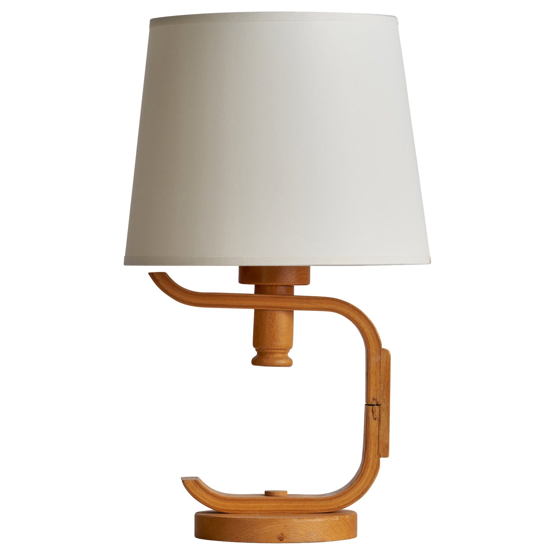 Créateur suédois, lampe de bureau, pin, Suède, années 1970
